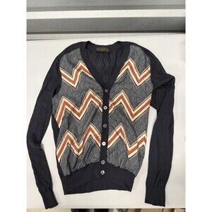 Louis Vuitton LV Cashmere Silk Cardigan Zig Zag Small Made in Italy